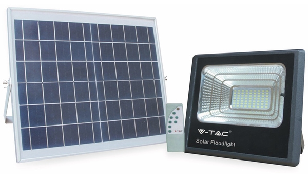 V-TAC Solar LED-Fluter VT-40 mit Fernbedienung, 16 W, 1050 lm, 4000 K, schwarz