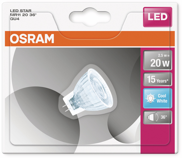 Osram LED- STAR, EEK: A+ GU4, 2,5 W, 184 lm, 4000 K - Produktbild 3