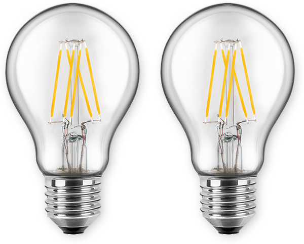 BLULAXA LED-Lampe A60 Filament, E27, EEK:E, 7 W, 810 lm, 2700 K, 2 Stück