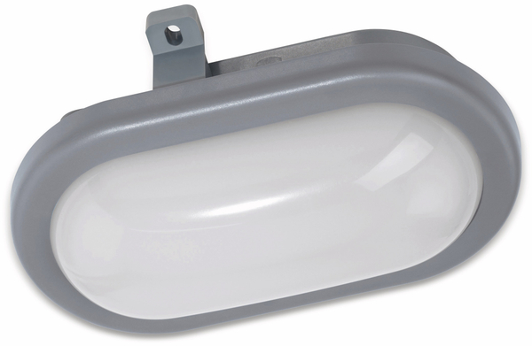 EGLO LED-Oval-Armatur PESCOLLA, 5,5 W, 560 lm, 4000 K, IP65 170 mm, grau