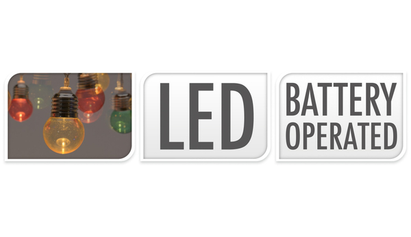 LED-Lichterkette, 30 Lampen, bunt, Batteriebetrieben - Produktbild 3