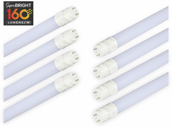 LED-Röhre VT-1612 EEK: C, 12 W, 6400 K, 1200 mm, 1920 lm, G 13, 8 Stück