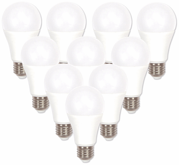 V-TAC LED-Lampe VT-210 (228), E27, EEK: F, 9 W, 806 lm, 3000 K, 10 Stück
