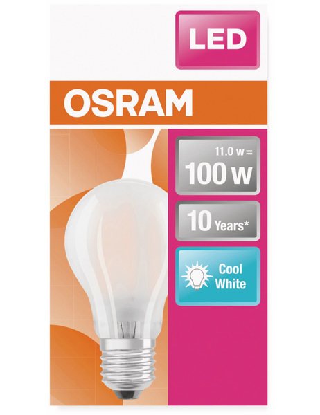 Osram LED-Lampe Retrofit Classic A, E27, EEK: A++, 11 W, 1521 lm, 4000 K - Produktbild 3