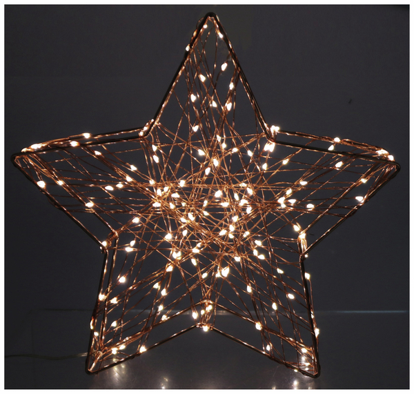 Deco-Metall Stern mit 140 LEDs, Kupfer, warmweiß - Produktbild 3