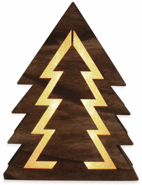 Deco-Holz Baum mit 10 LEDs, TR-TFF-01, dunkelbraun, B-Ware - Produktbild 2