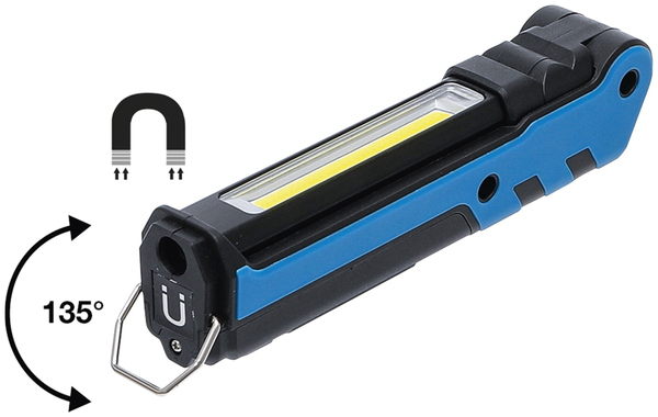 BGS TECHNIC LED-Knicklampe 85334, 3,7V, 2000 mAh, klappbar, blau/schwarz - Produktbild 4