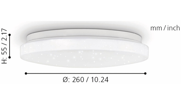 EGLO LED-Deckenleuchte POGLIOLA-S, 12W, 1300 lm, 4000K, 240 mm, Kristalleffekt - Produktbild 7