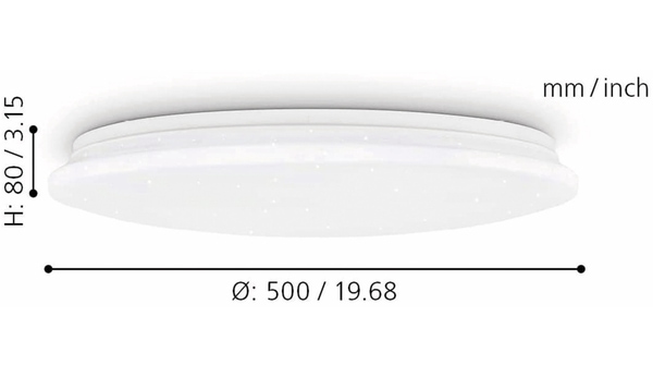 EGLO LED-Deckenleuchte POGLIOLA-S, 36W, 3550 lm, 4000K, 490 mm, Kristalleffekt - Produktbild 7