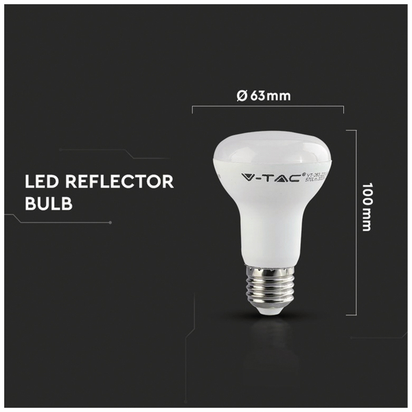 LED-Lampe VT-263 (142), E27, EEK: G, 8 W, 570 lm, 4000 K - Produktbild 3