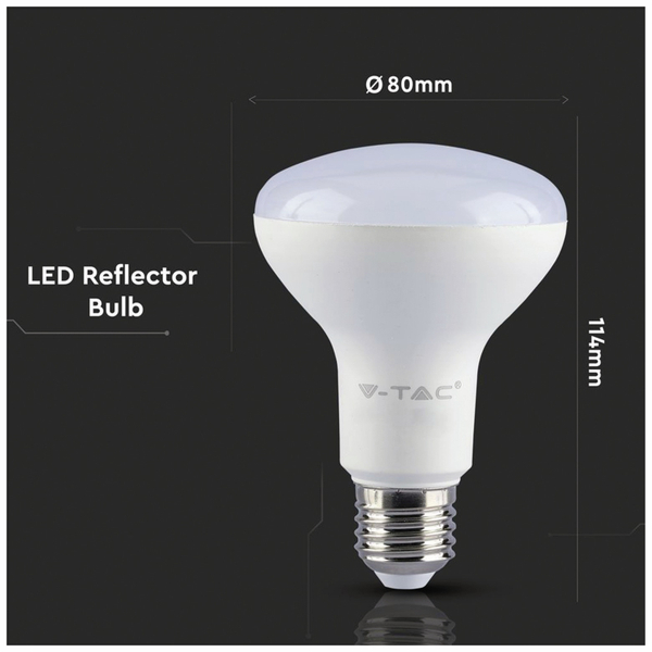 V-TAC LED-Lampe VT-280 (136), E27, EEK: F, 10 W, 800 lm, 6400 K - Produktbild 4