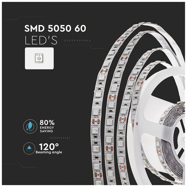 LED-Strip VT-5050 (2122), 300 LEDs, 5 m, 12V, 3000 K - Produktbild 6