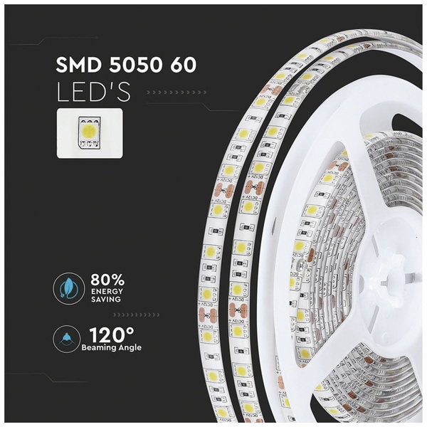 LED-Strip VT-5050 (2148), 300 LEDs, 5 m, 12V, IP 65, 6000 K - Produktbild 9