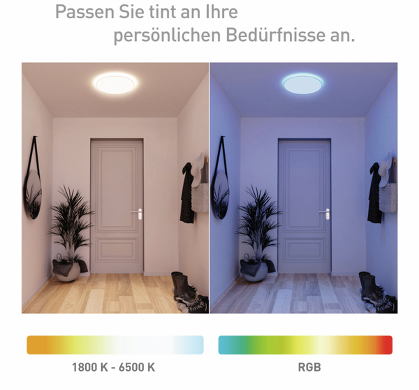 TINT LED-Panel MüLLER LICHT Loris, Ø45 cm, 1800 lm, 30 W, RGB, inkl. FB - Produktbild 6