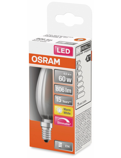 Osram LED-Lampe, E14, A++, 6,50 W, 806 lm, 2700 K - Produktbild 2