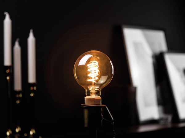 BLULAXA LED-Lampe, Vintage flex Filament, G95, 5W, 250lm, 1800K, gold - Produktbild 2