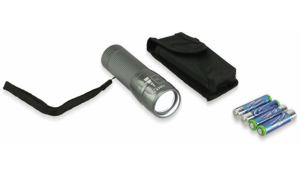 LED-Taschenlampe, WKNF6417, 300lm, grau, 10W