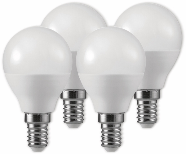 MÜLLER-LICHT LED-Lampe, Tropfenform, 400257, E14, EEK: G, 3 W, 250 lm, 2700 K, matt, 4 Stück