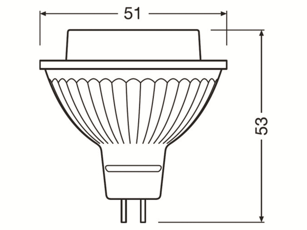 Osram LED-Lampe Parathom, MR16, GU5.3, EEK: A, 6,3 W, 350 lm, 2700 K, dimmbar - Produktbild 3