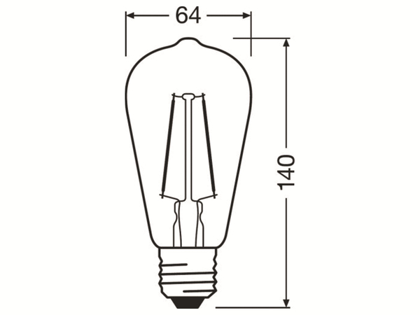 Osram LED-Lampe PARATHOM Retrofit Classic ST, E27, EEK:A++, 4,5 W, 470 lm, 2700 K - Produktbild 3