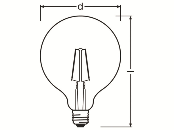 Osram LED-Lampe PARATHOM Retrofit Classic Globe, E27, EEK: A+, 2,5 W, 250 lm, 2700 K - Produktbild 3