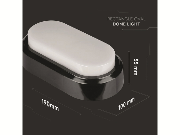 LED-Wand Leuchte VT-8038 (1310), EEK: G, 8 W, 560 lm, 6000 K, IP54, schwarz - Produktbild 4