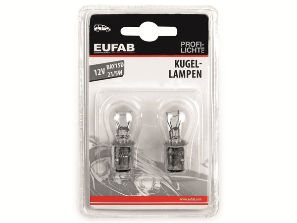 EUFAB KFZ-Glühlampe 12 V, 21/5 W, BAY15D, 2 Stück - Produktbild 2