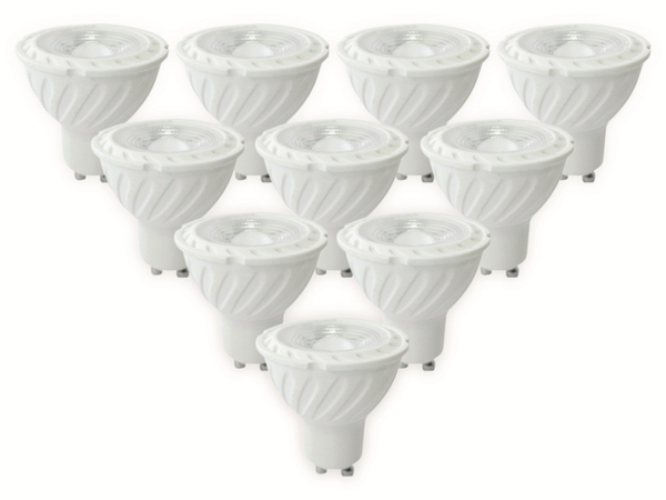 V-TAC LED-Lampe VT-247D (199), GU10, EEK: G, 6,5 W, 450 lm, 4000 K, dimmbar, 10 Stück