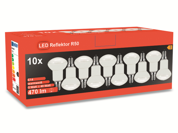 Blulaxa LED-Lampe 49230, R50, E14, EEK: E, 5 W, 470 lm, 2700 K, 10 Stück - Produktbild 3
