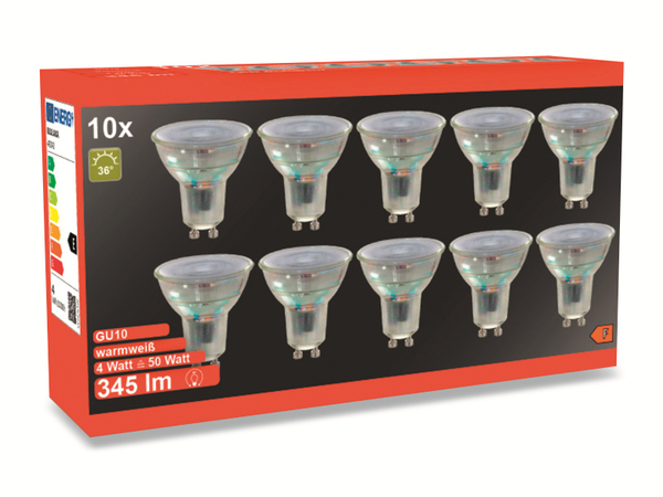 BLULAXA LED-Lampe 49243, GU10, EEK: F, 4 W, 345 lm, 2700 K, 10 Stück - Produktbild 3