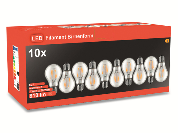 BLULAXA LED-Lampe 49253 A60 Filament, E27, EEK: E, 7 W, 810 lm, 2700 K, 10 Stück - Produktbild 3