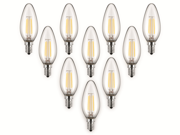 Blulaxa LED-Lampe 49248 C35 Filament, E14, EEK: F, 4,5 W, 470 lm, 2700 K, 10 Stück
