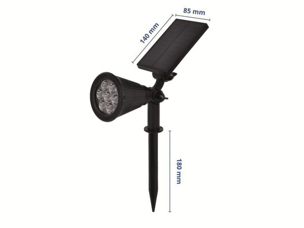 OPTONICA LED-Wegeleuchte 9322 Solar-Gartenspot, 1,5 W, 3000 K, schwarz - Produktbild 8