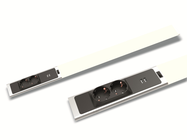 Bold Lighting LED-Unterbauleuchte Dante, 18 W, 1500 lm, 4000 K, 80 cm, 2-fach Steckdose, 2x USB - Produktbild 2