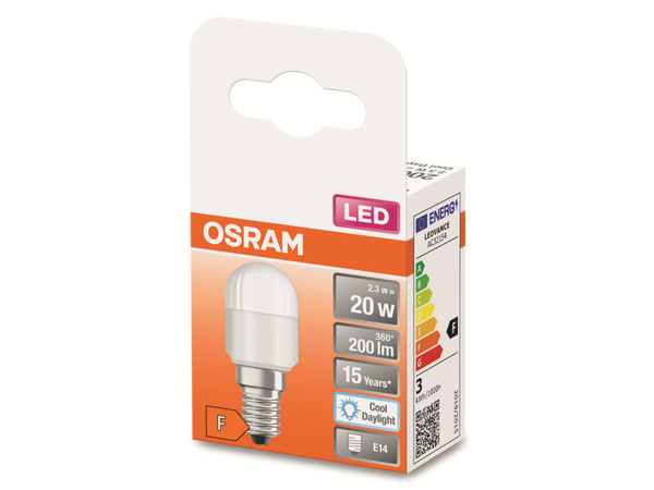 OSRAM LED-Lampe LED STAR SPECIAL T26, E14, EEK: F, 2,3 W, 200 lm, 6500 K - Produktbild 5