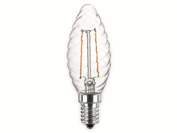 BLULAXA LED-Lampe 49087 Kerze Filament, E14, EEK: F, 2,5 W, 250 lm, 2700 K, gedreht