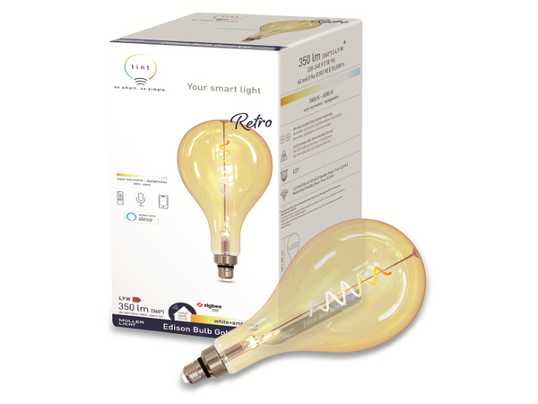 TINT Müller-Licht LED-Lampe, E27, 4,9 W, 350 lm, EEK G, Edison Bulb Gold XXL - Produktbild 2