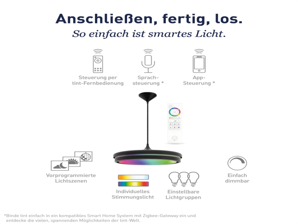 TINT Müller-Licht LED-Pendelleuchte, Kea, Ø 42 cm, RGB - Produktbild 3