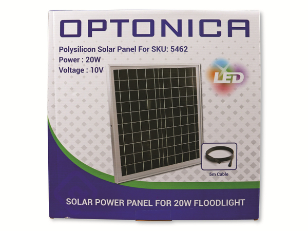 OPTONICA Solar LED-Fluter, 5462, 20W, 1800lm, 6000k - Produktbild 2