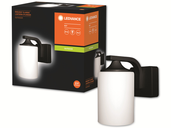 LEDVANCE LED-Außenwandleuchte Endura Classic Lantern Cylinder, schwarz - Produktbild 2