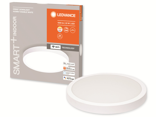 LEDVANCE LED-Deckenleuchte, Orbis Downlight, 400mm, 22W, TW, WiFi - Produktbild 2