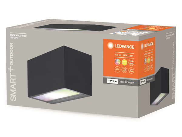 LEDVANCE LED-Außenwandleuchte, Brick dunkelgrau, 145x75mm, RGBW, WiFi - Produktbild 2