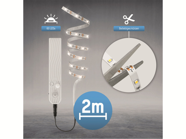 ANSMANN LED-Band 60 LEDs, Bewegungs-/Dämmerungssensor, inklusive 4 Micro-Batterien - Produktbild 10