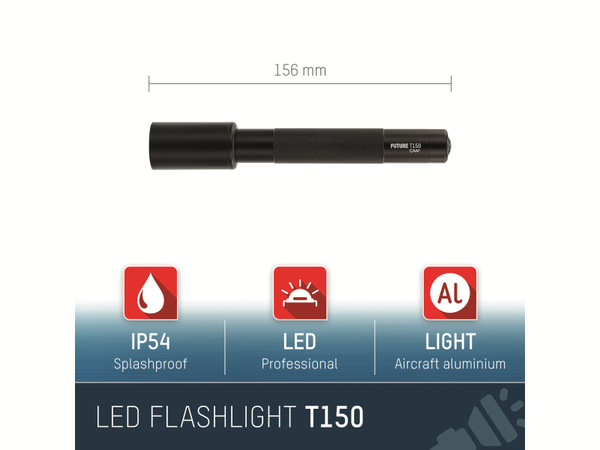 ANSMANN LED-Taschenlampe Future T150, Alu, 3W, 150 lm, batteriebetrieben - Produktbild 5