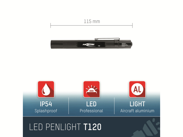 ANSMANN LED-Taschenlampe Future T120, Alu, 130 lm, batteriebetrieben - Produktbild 5