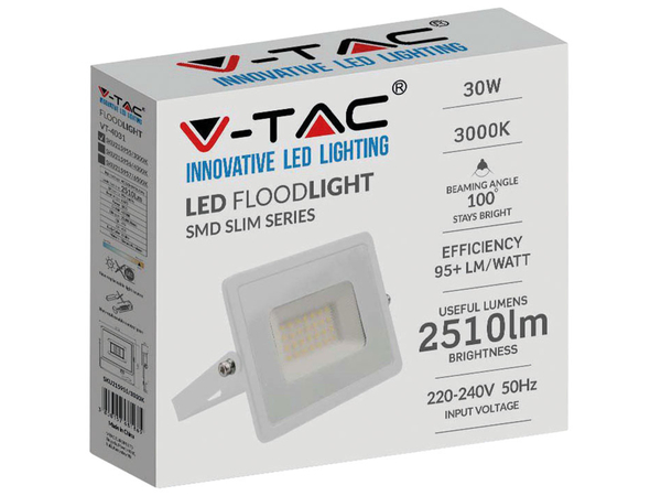 V-TAC LED-Fluter VT-4031, 30W, 2510lm, 3000K, IP65 - Produktbild 3