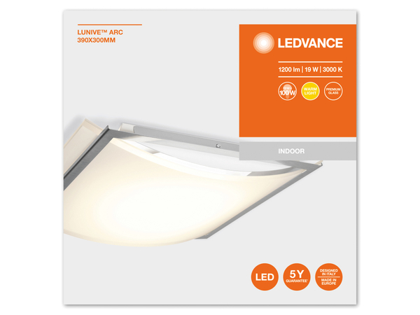 LEDVANCE LED-Deckenleuchte Lunive Arc, 19 W, 1200 lm, 3000 K - Produktbild 6