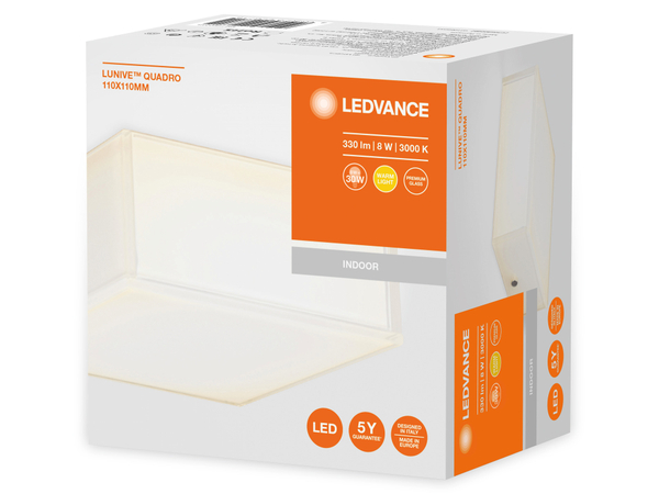 LEDVANCE LED-Deckenleuchte Lunive Quadro, 8 W, 330 lm, 3000 K - Produktbild 4