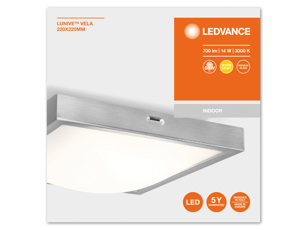 LEDVANCE LED-Deckenleuchte Lunive Vela, 14 W, 700 lm, 3000 K - Produktbild 5