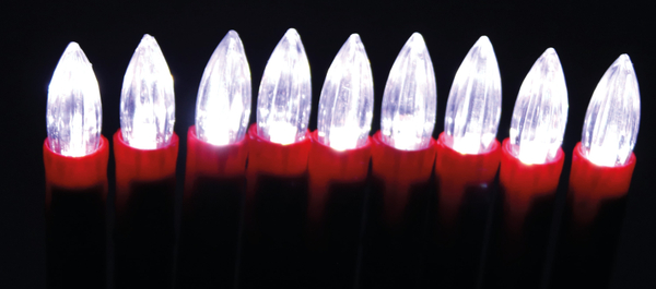 LED-Kerzenlichterkette, 20 LEDs, rot, warm-/kaltweiß, Netzbetrieb, IP20 - Produktbild 4